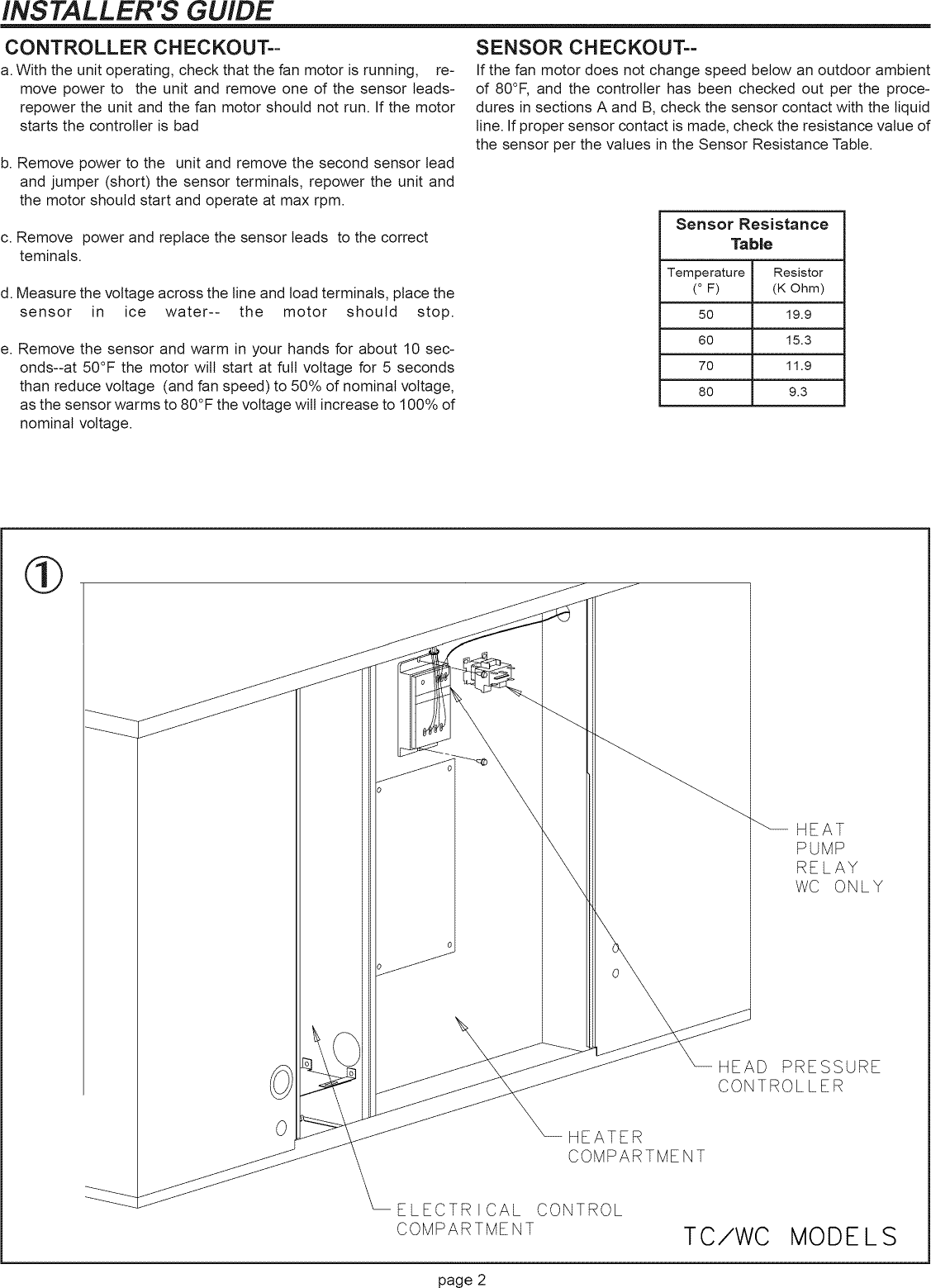 Page 2 of 4 - TRANE  Package Units(both Units Combined) Manual L0903217