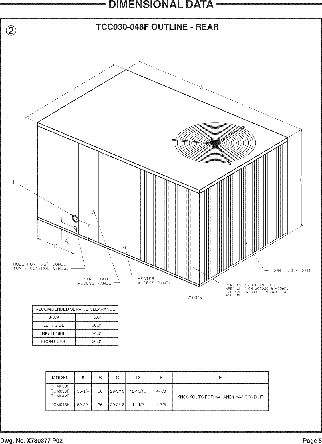 Page 5 of 12 - TRANE  Package Units(both Units Combined) Manual L0903511