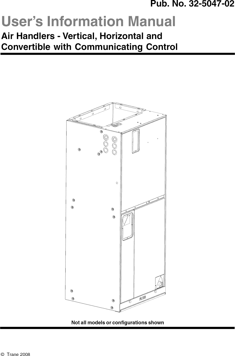 Page 1 of 4 - TRANE  Air Handler (indoor Blower&evap) Manual L0904656
