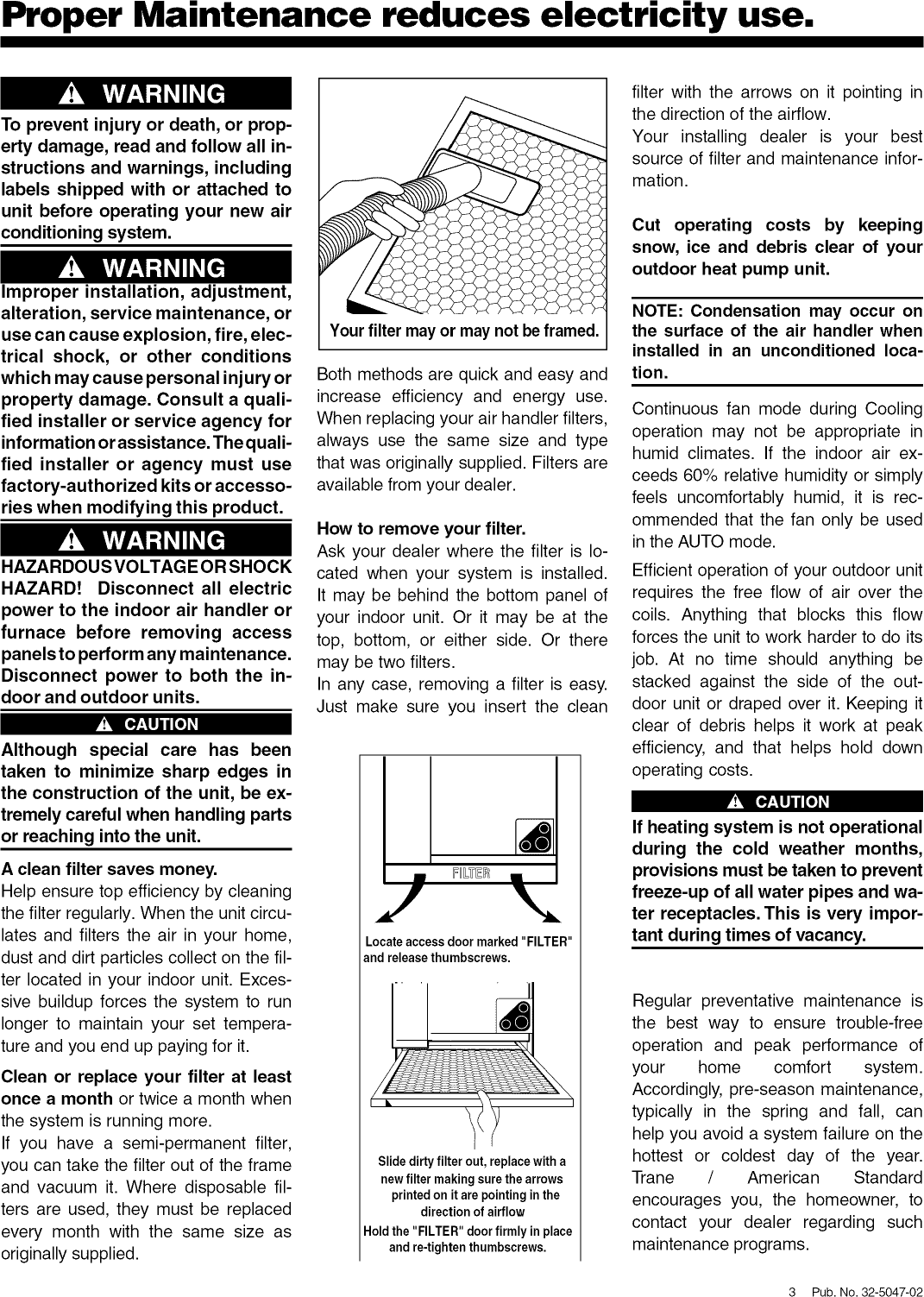 Page 3 of 4 - TRANE  Air Handler (indoor Blower&evap) Manual L0904656