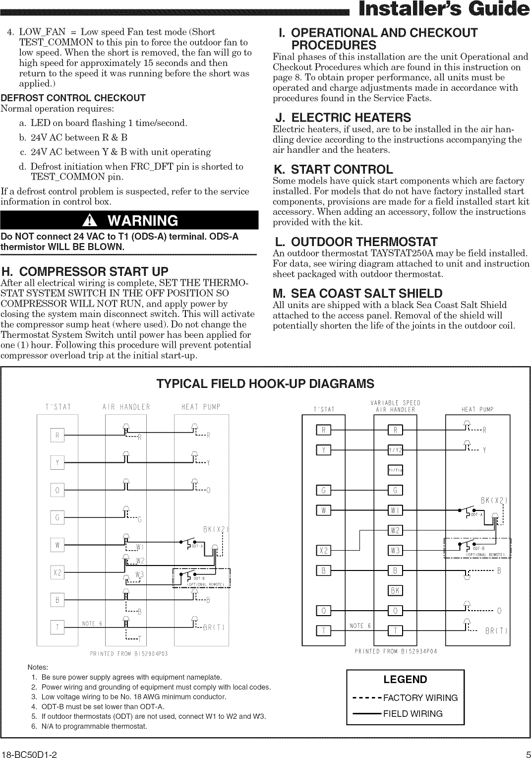 Page 5 of 8 - TRANE  Air Conditioner/heat Pump(outside Unit) Manual L0905021