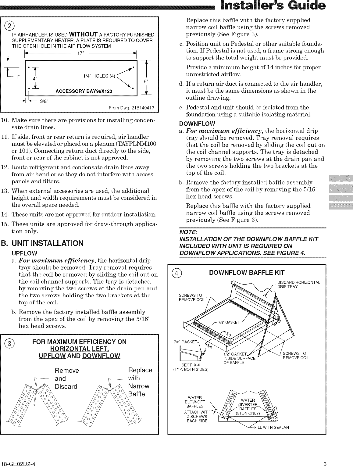 Page 3 of 12 - TRANE  Air Handler (indoor Blower&evap) Manual L0905036