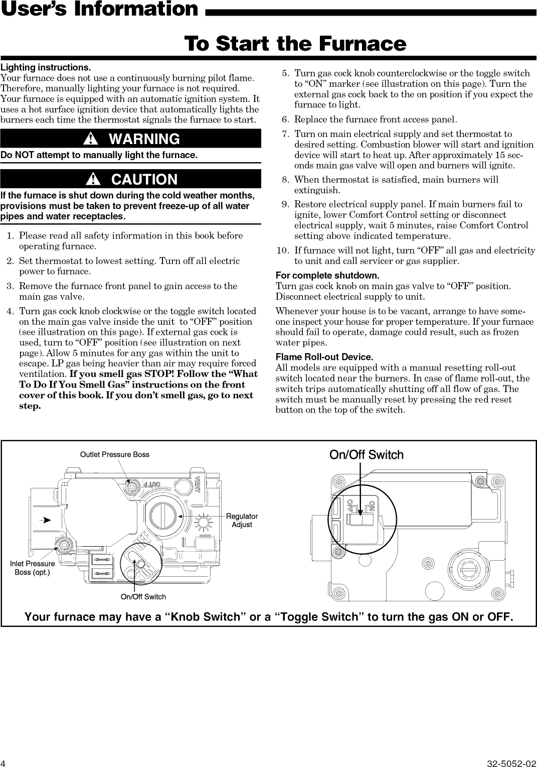 Page 4 of 10 - TRANE  Furnace/Heater, Gas Manual L0905290