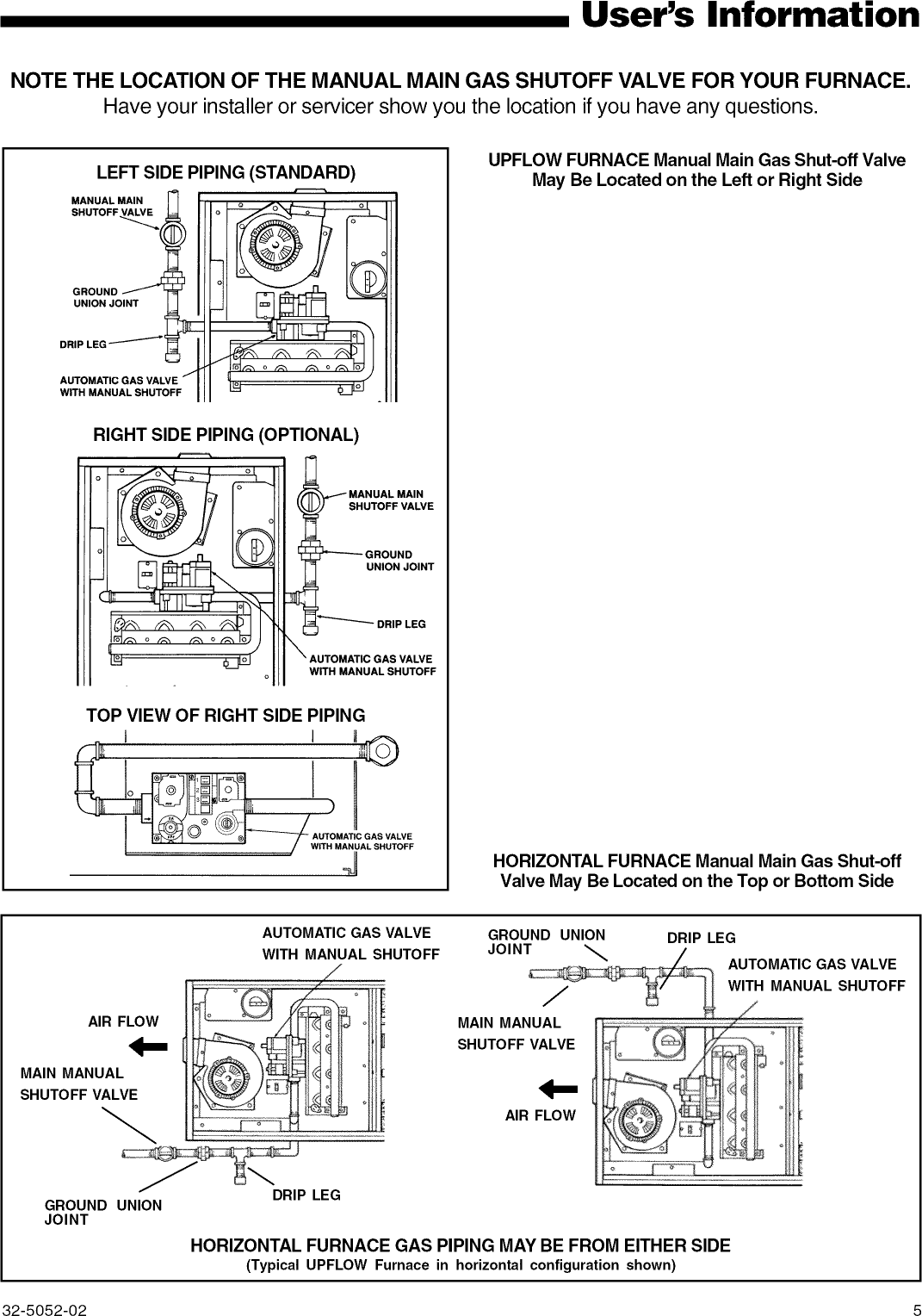 Page 5 of 10 - TRANE  Furnace/Heater, Gas Manual L0905290