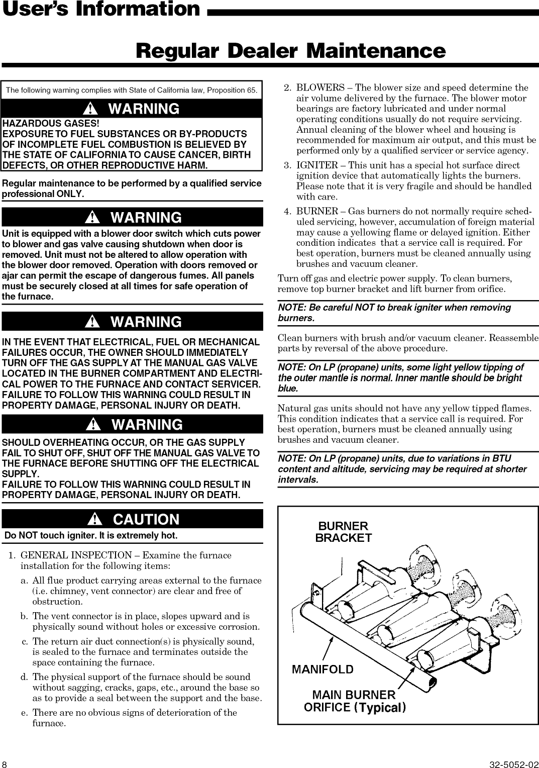 Page 8 of 10 - TRANE  Furnace/Heater, Gas Manual L0905290