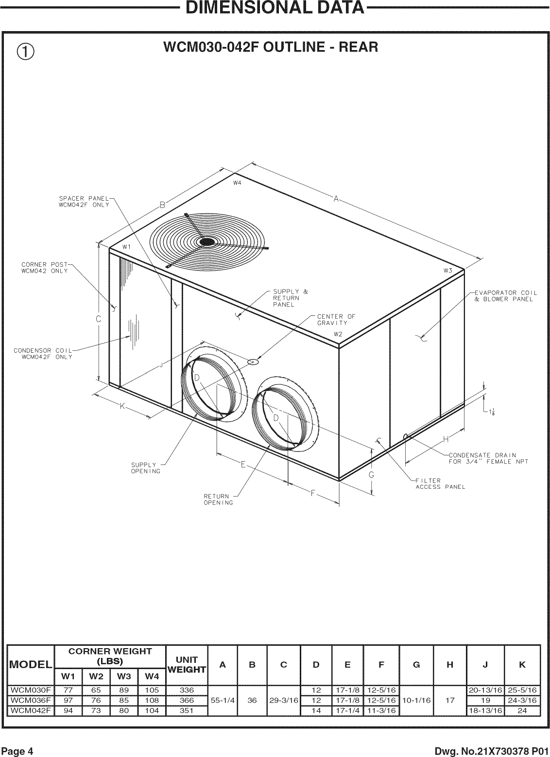 Page 4 of 12 - TRANE  Package Units(both Units Combined) Manual L0905303