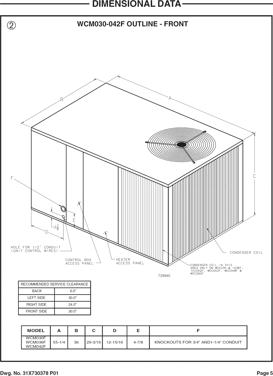 Page 5 of 12 - TRANE  Package Units(both Units Combined) Manual L0905303