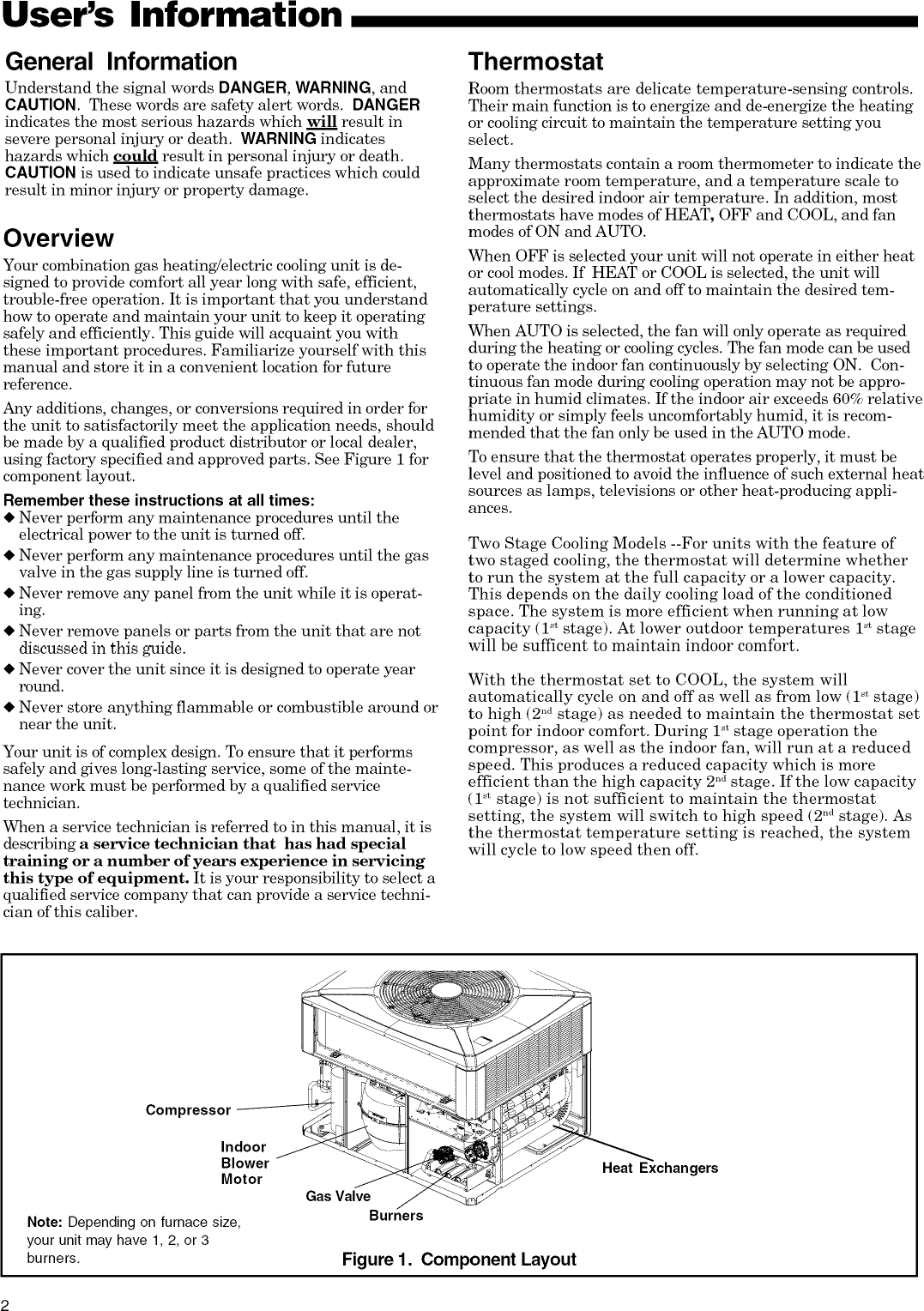 Page 2 of 8 - TRANE  Package Units(both Units Combined) Manual L0905304