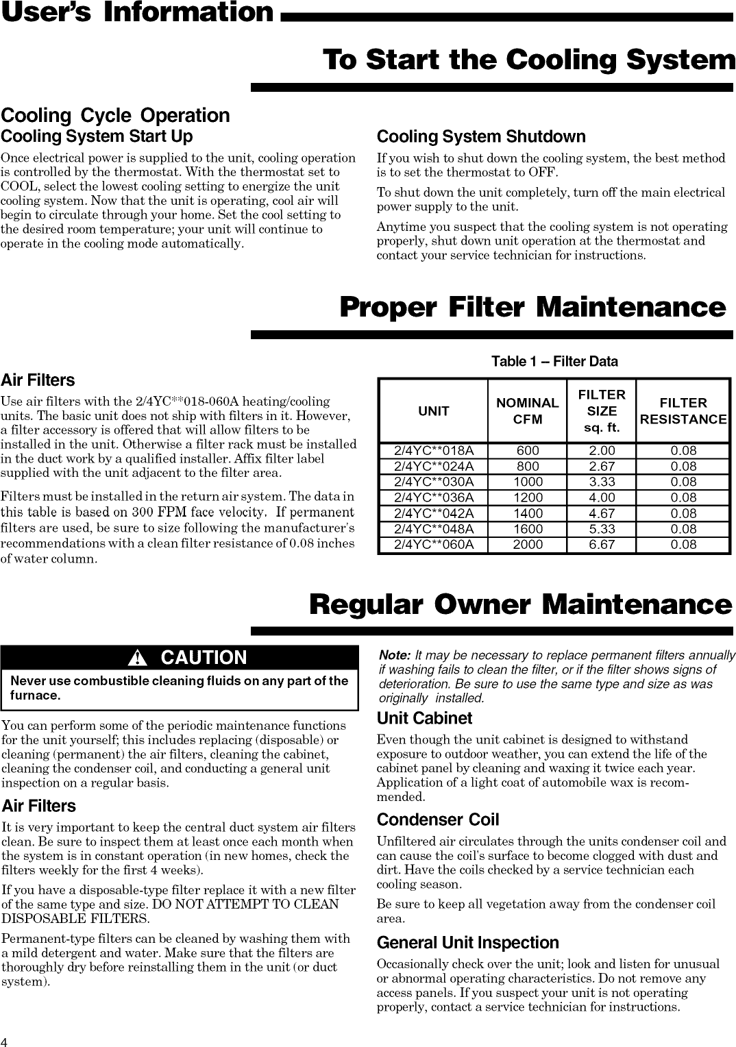 Page 4 of 8 - TRANE  Package Units(both Units Combined) Manual L0905304