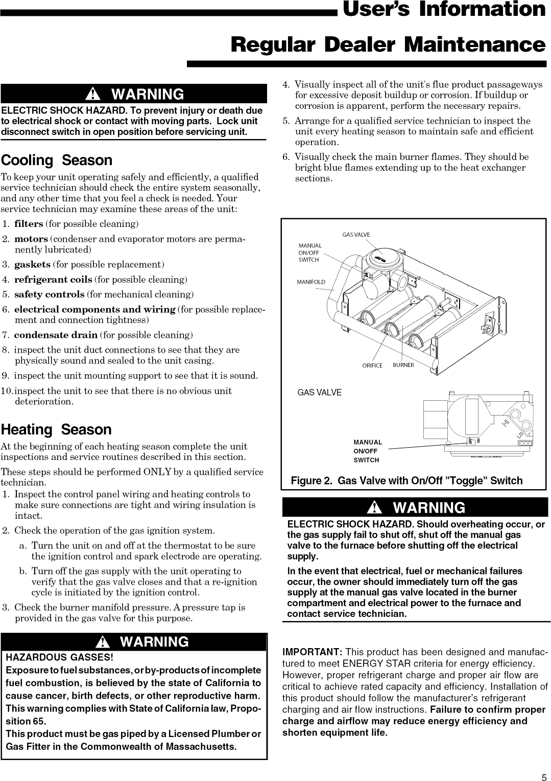 Page 5 of 8 - TRANE  Package Units(both Units Combined) Manual L0905304