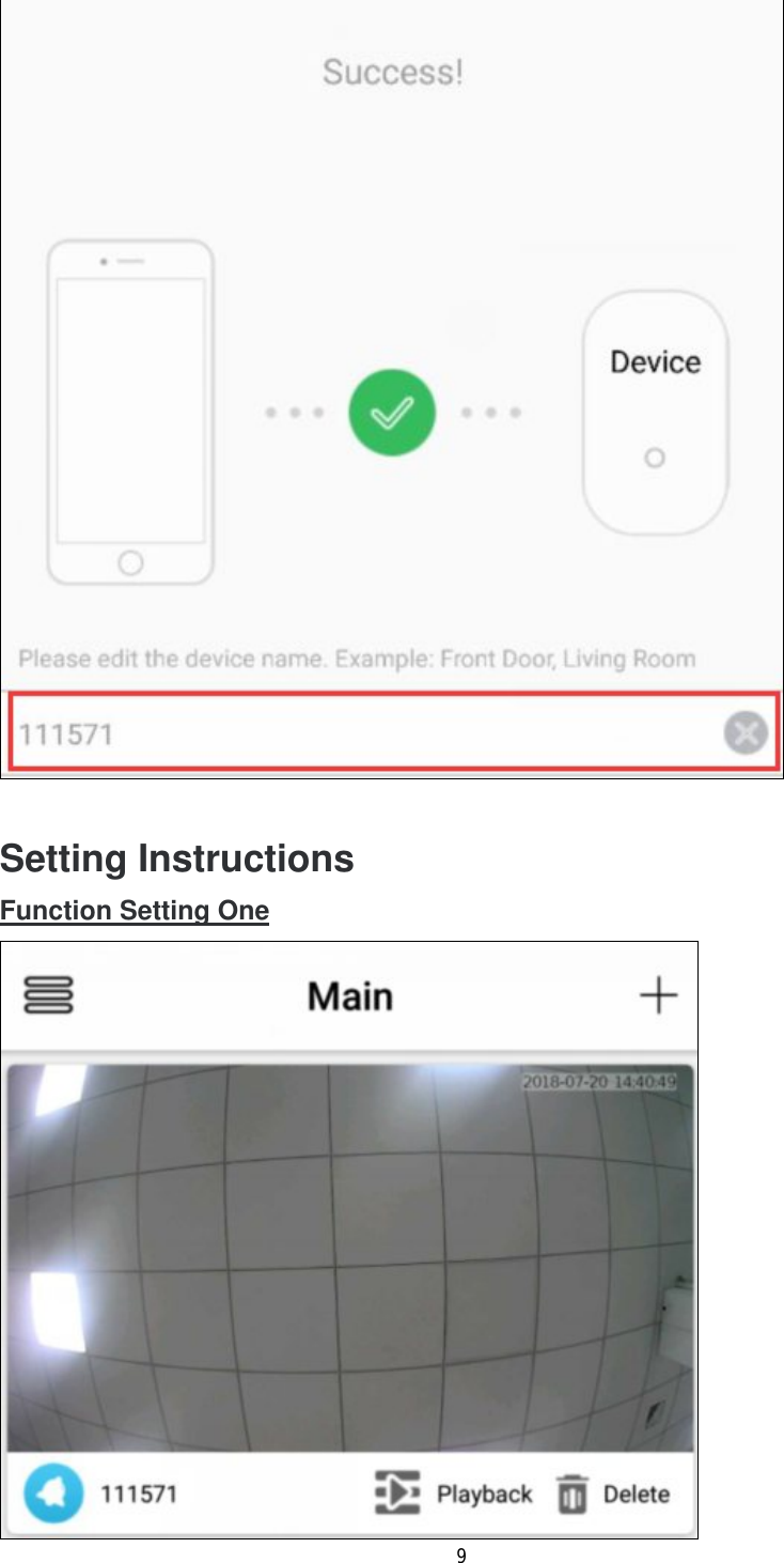 9    Setting Instructions Function Setting One  