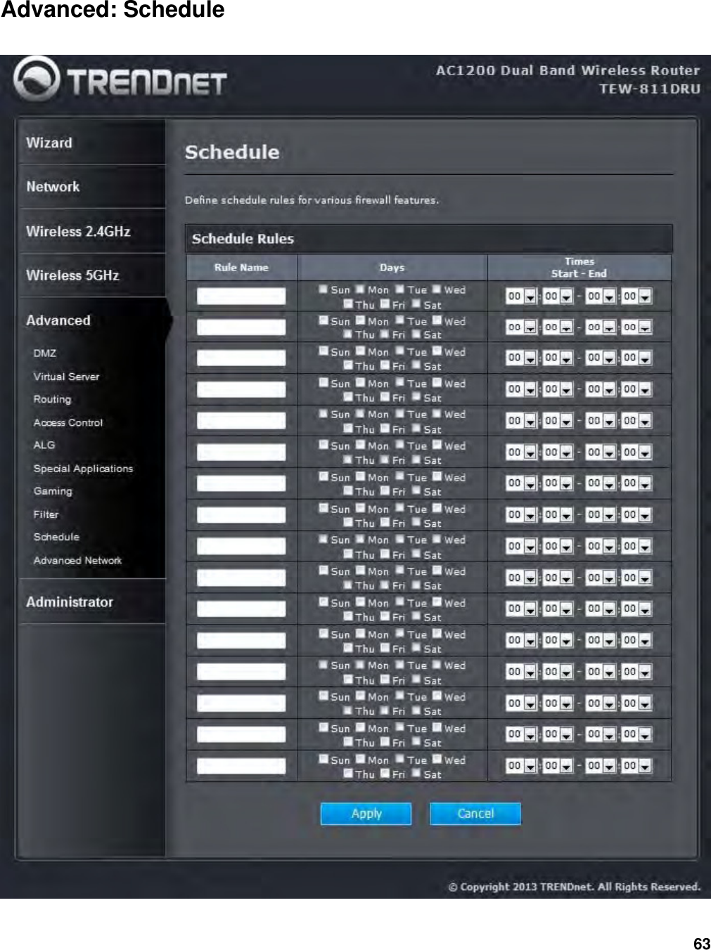 63 Advanced: Schedule     