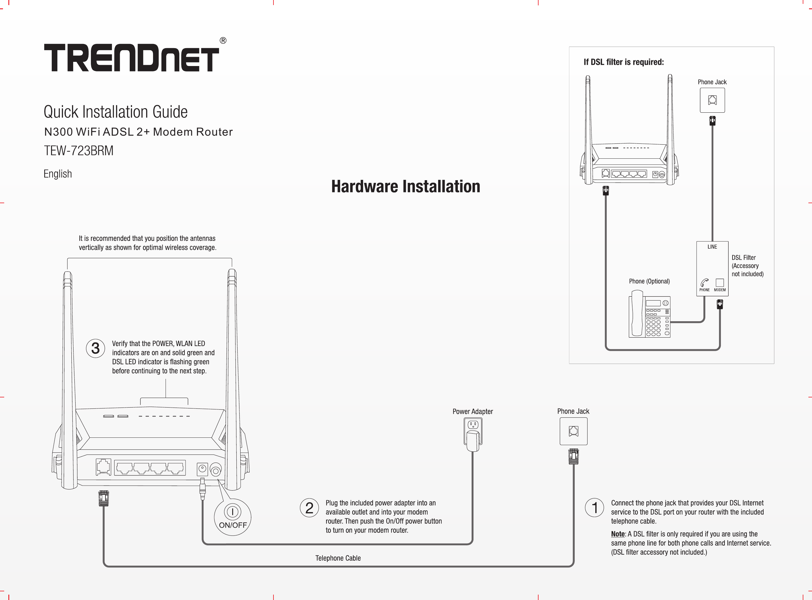 N300 WiFi ADSL 2+ Modem Router