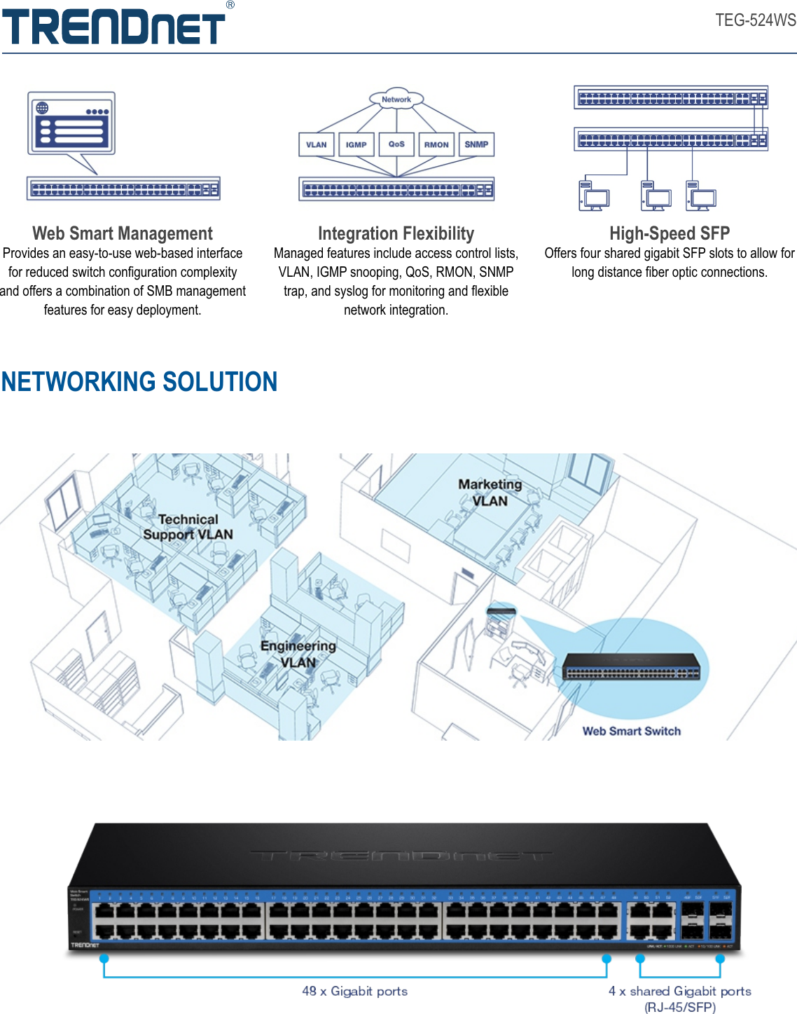 Page 2 of 4 - TRENDnet  EN Datasheet TEG-524WS (v1.5R)