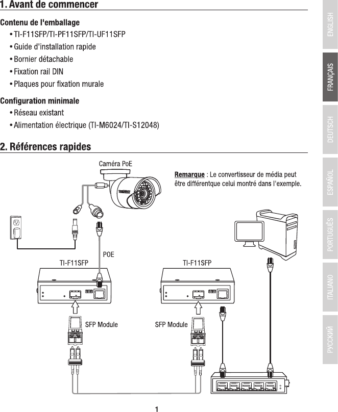 Page 3 of 9 - TRENDnet French_TI-F11SFPTI-TI-PF11SFP-TI-UF11SFP(V1.0R)_073021 French TI-F11SFPTI-TI-PF11SFP-TI-UF11SFP(V1.0R) 073021