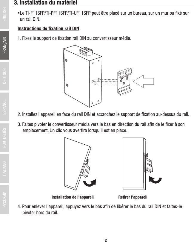 Page 4 of 9 - TRENDnet French_TI-F11SFPTI-TI-PF11SFP-TI-UF11SFP(V1.0R)_073021 French TI-F11SFPTI-TI-PF11SFP-TI-UF11SFP(V1.0R) 073021