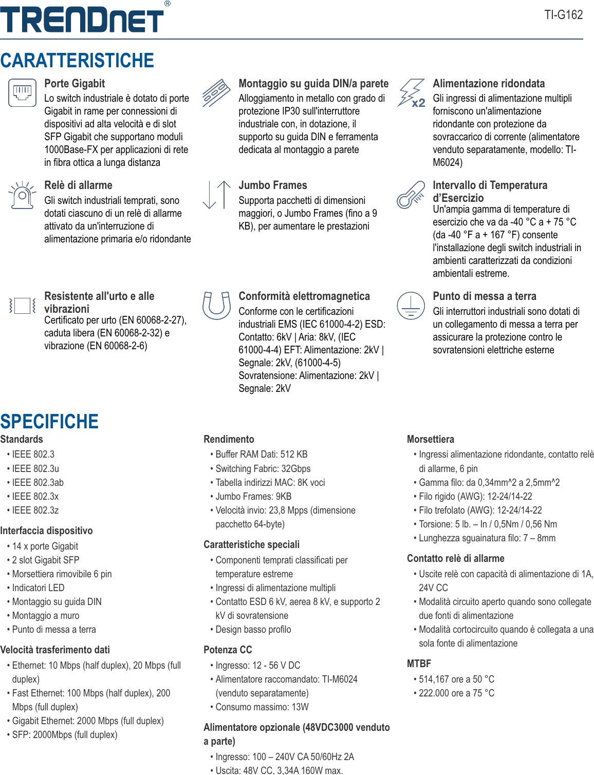 Page 4 of 5 - TRENDnet-5 IT Datasheet TI-G162 (v1.0R)