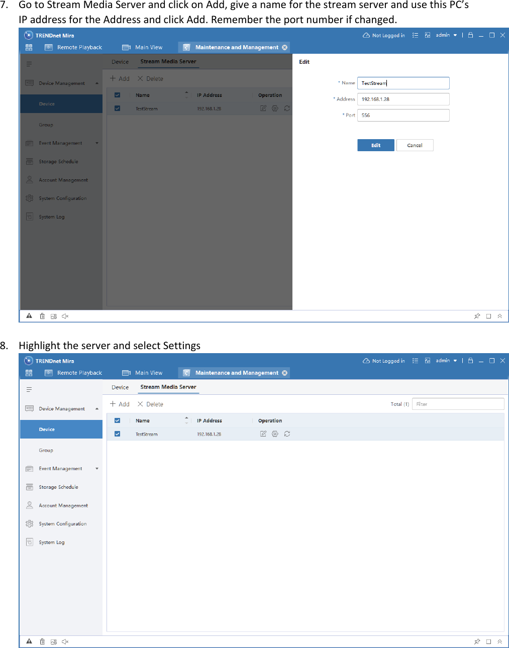 Page 3 of 7 - TRENDnet - Mira Stream Media Serverx Server