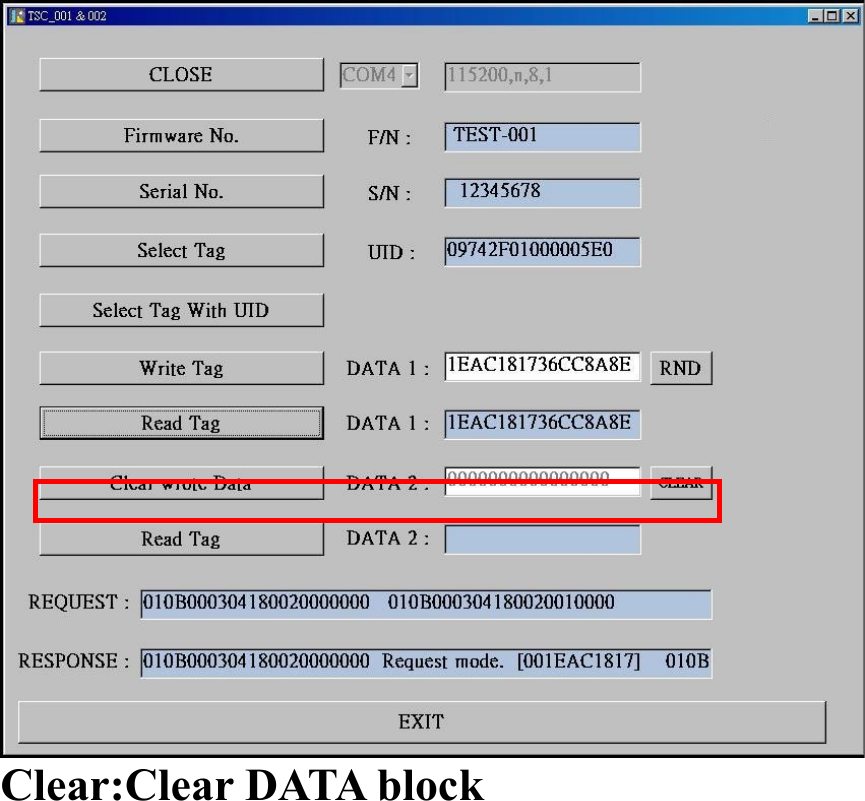 Clear:Clear DATA block