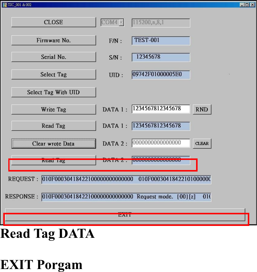 Read Tag DATAEXIT Porgam