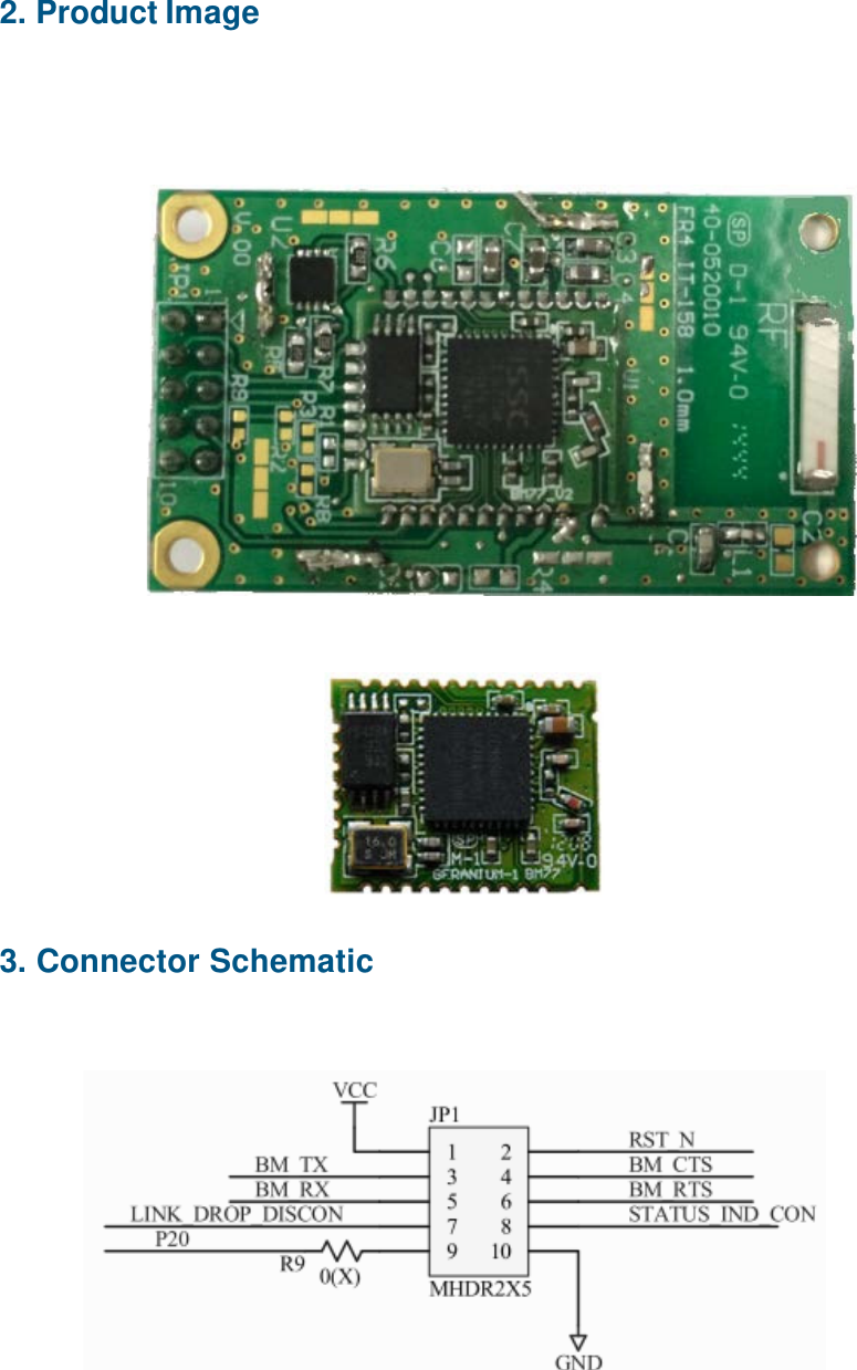 2. Product Image      3. Connector Schematic          