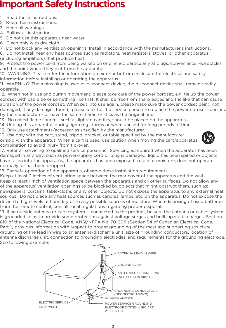 Page 4 of TTE Technology 65R613 LED TV User Manual 