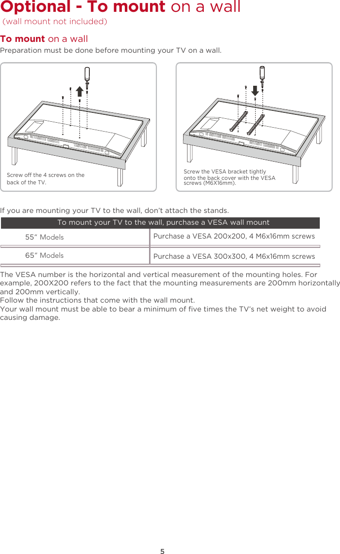 Page 7 of TTE Technology 65R613 LED TV User Manual 