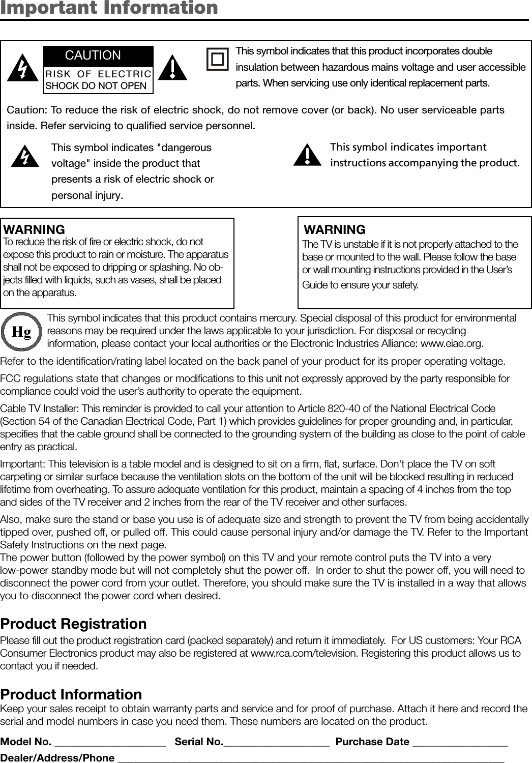 Page 2 of TTE Technology L52FHD38 LCD TV User Manual