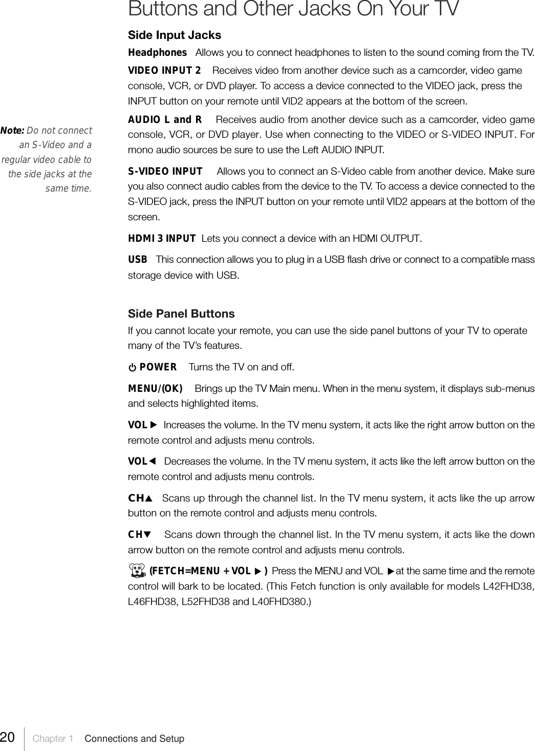 Page 20 of TTE Technology L52FHD38 LCD TV User Manual