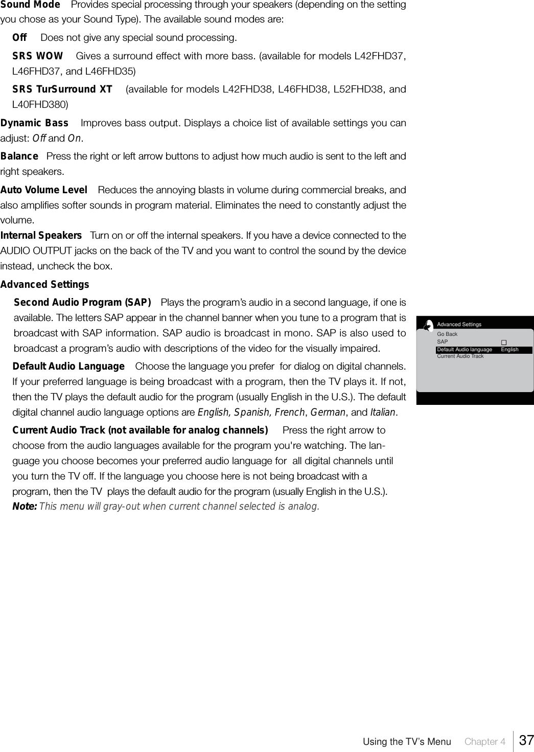 Page 37 of TTE Technology L52FHD38 LCD TV User Manual