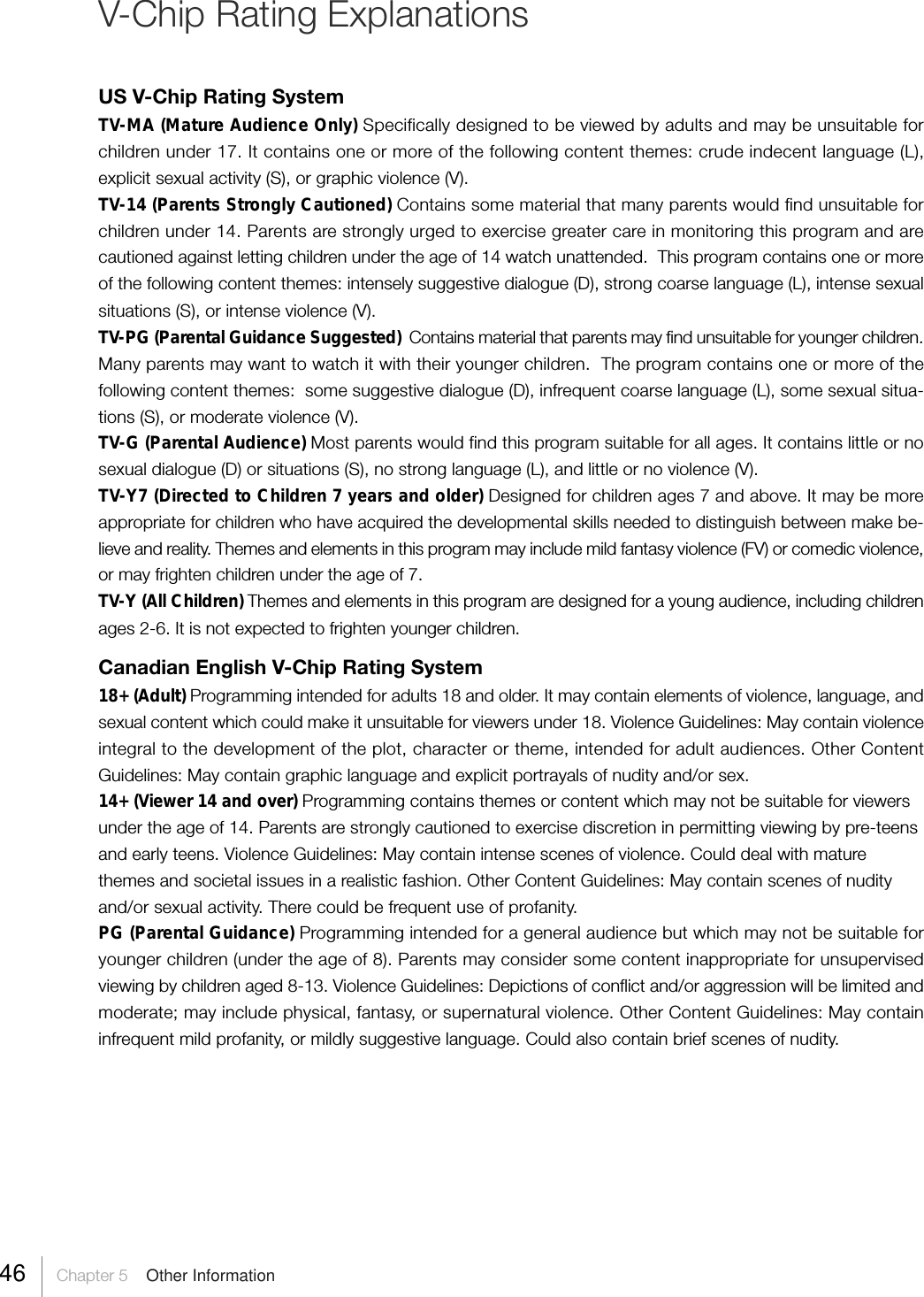 Page 46 of TTE Technology L52FHD38 LCD TV User Manual