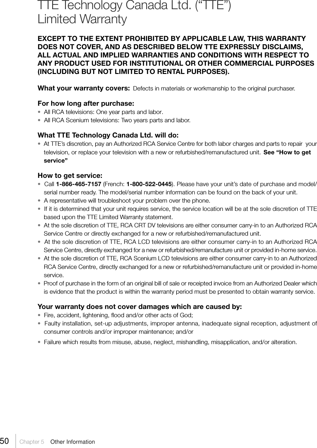 Page 50 of TTE Technology L52FHD38 LCD TV User Manual