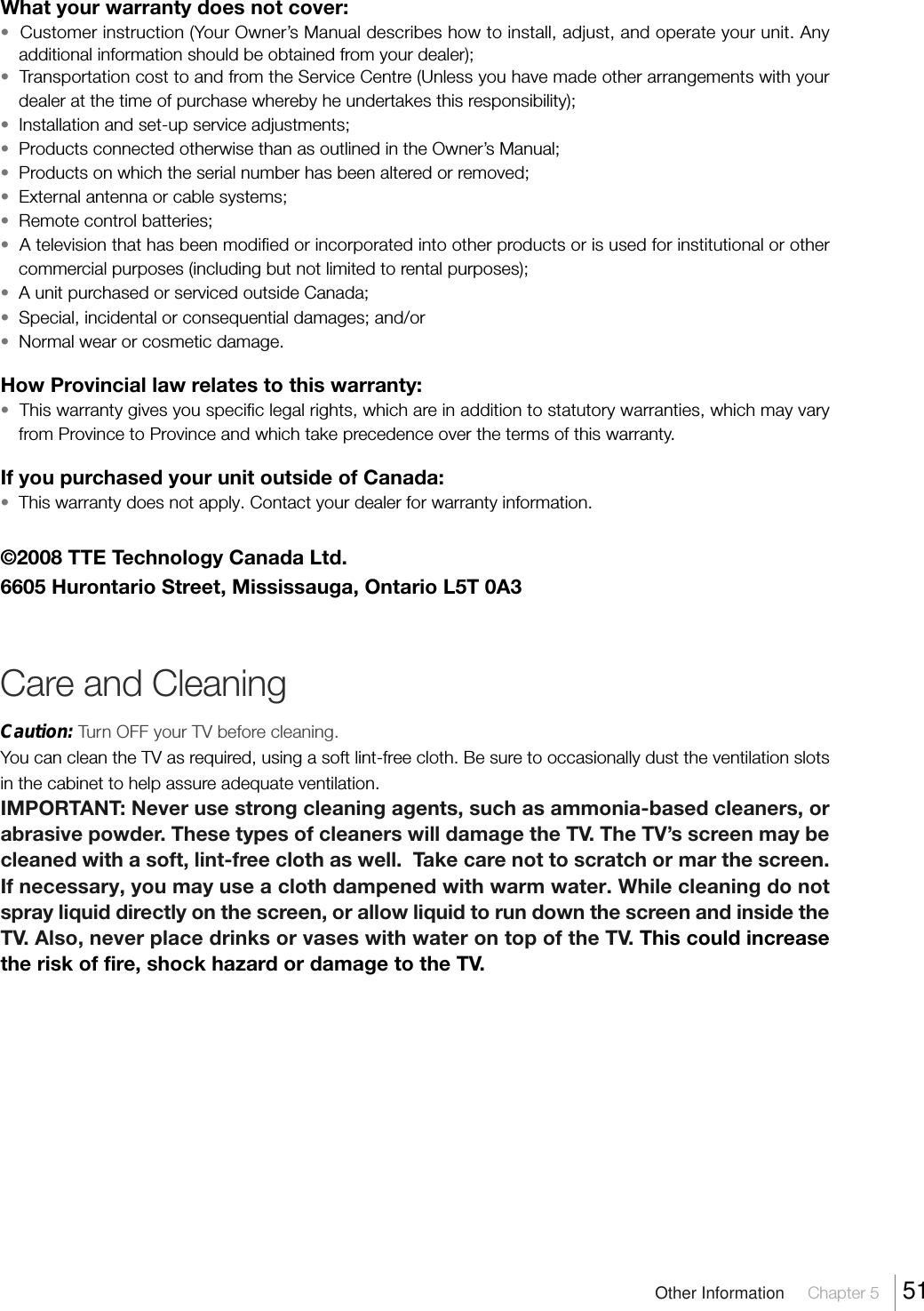 Page 51 of TTE Technology L52FHD38 LCD TV User Manual