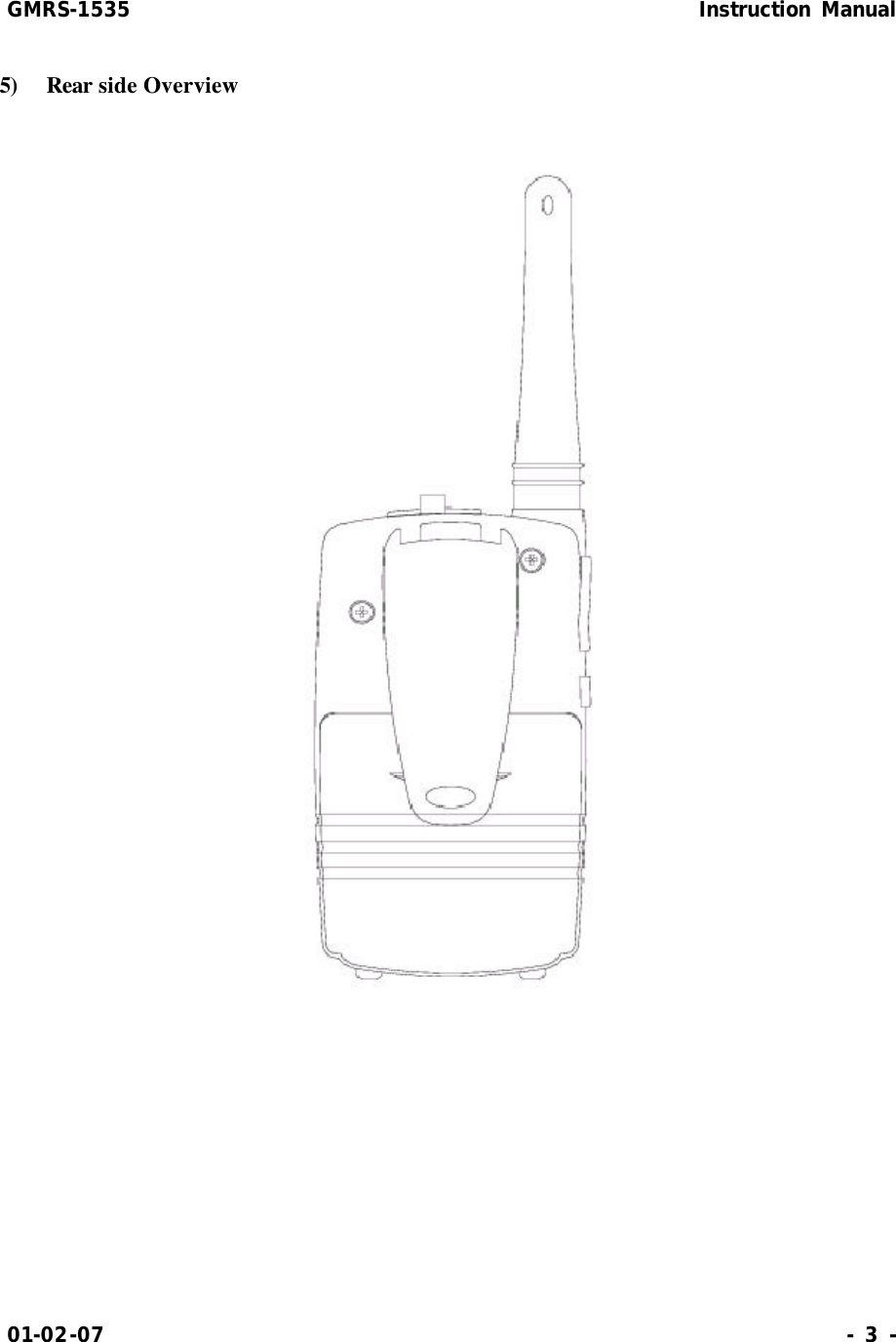 GMRS-1535                                                      Instruction Manual 01-02-07                                                                     - 3 - 5)  Rear side Overview         