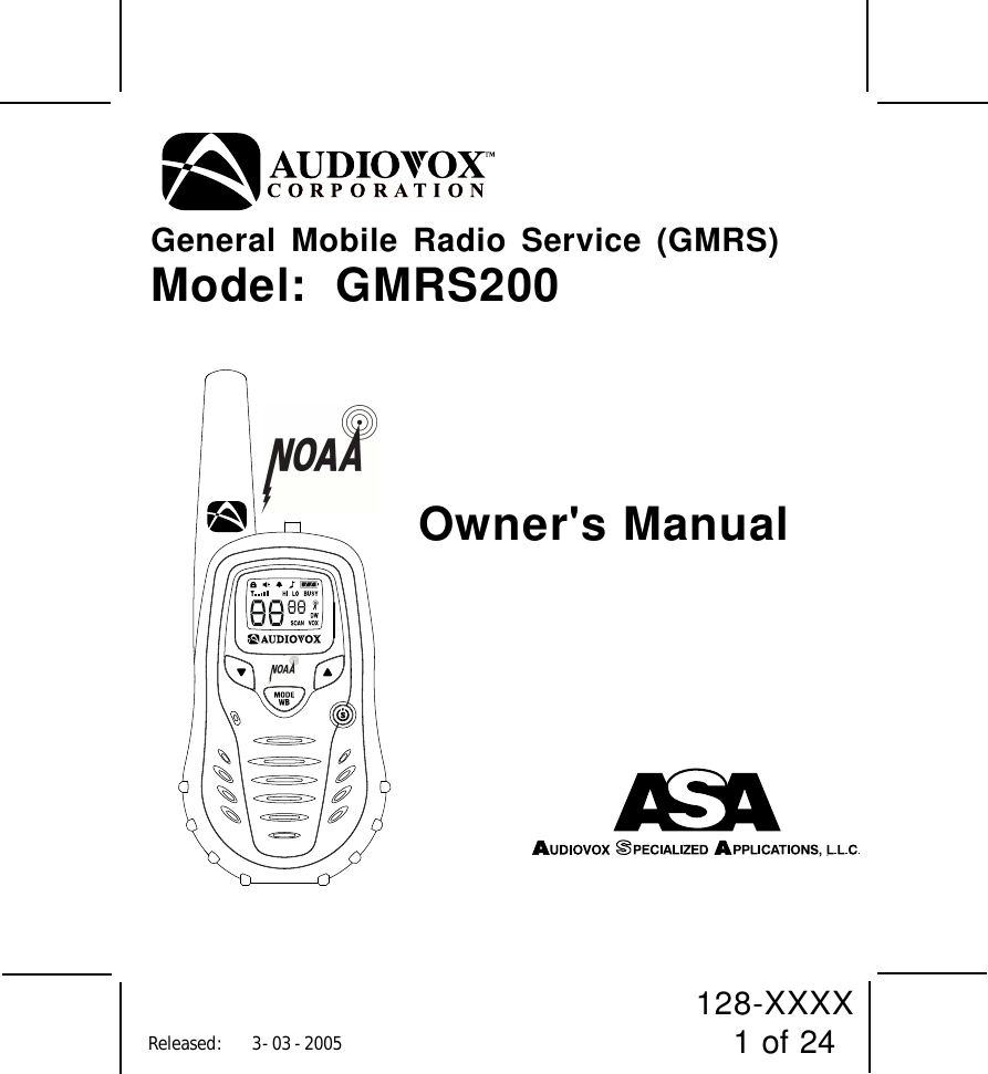 Page 1 of TTI Tech GMRS200 FRS/GMRS COMBINATION User Manual 1287027 p65