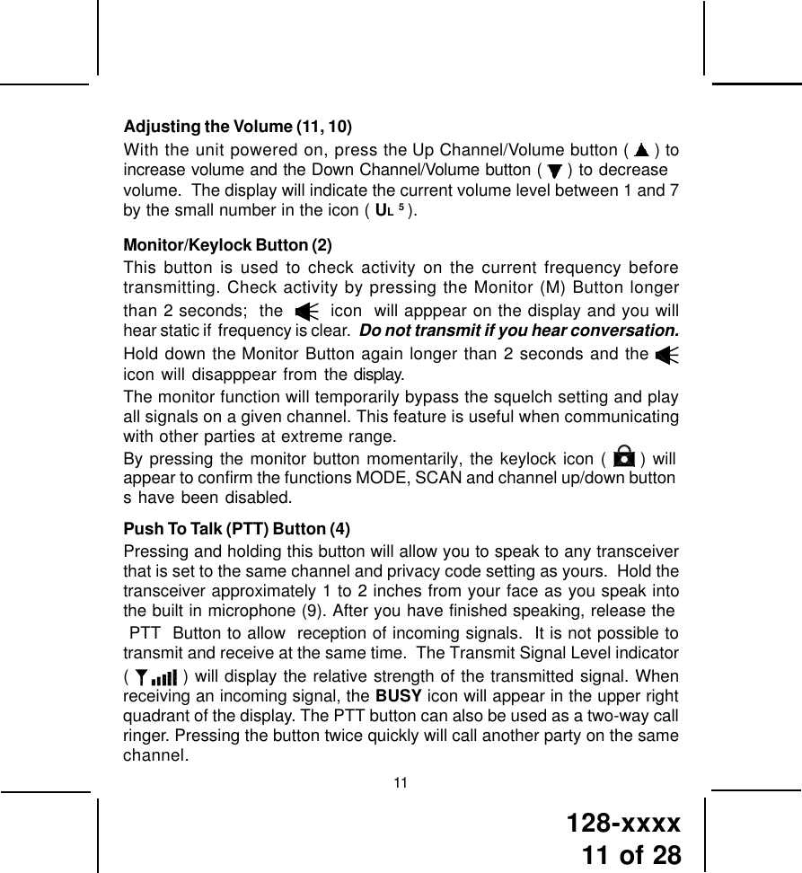 Page 12 of TTI Tech GMRS200 FRS/GMRS COMBINATION User Manual 1287027 p65