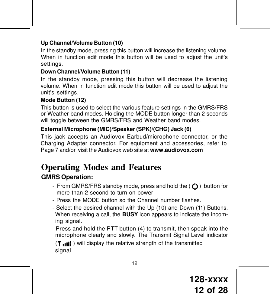 Page 13 of TTI Tech GMRS200 FRS/GMRS COMBINATION User Manual 1287027 p65