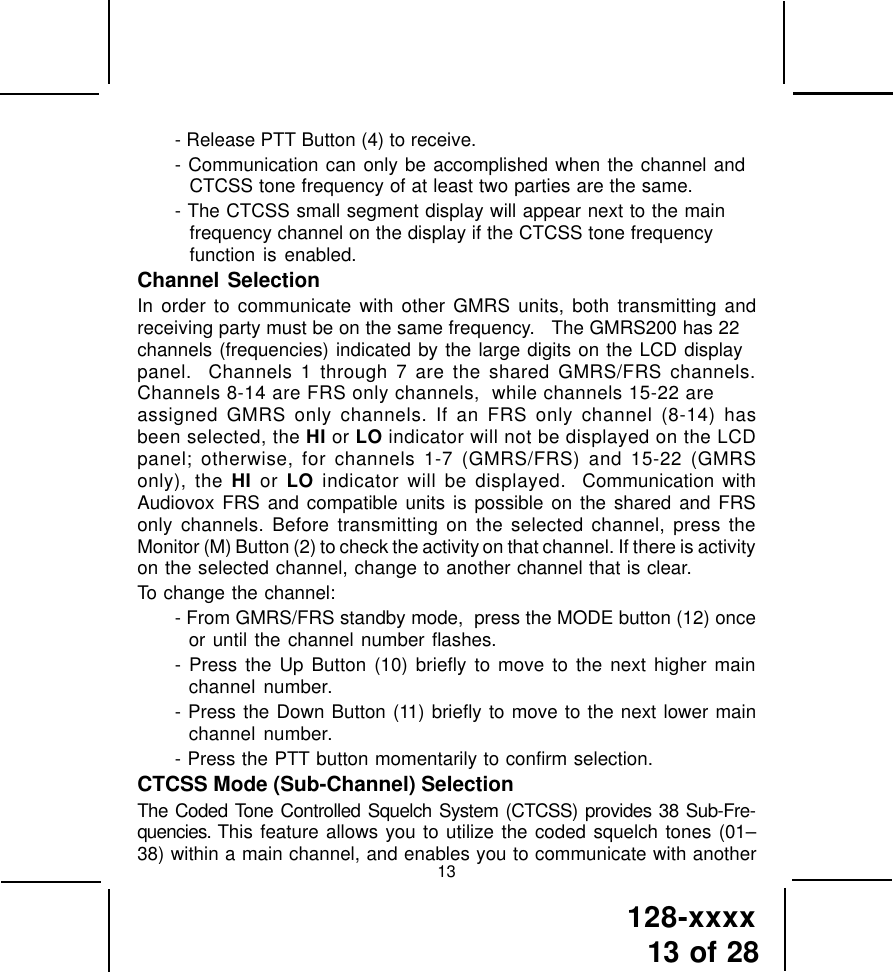 Page 14 of TTI Tech GMRS200 FRS/GMRS COMBINATION User Manual 1287027 p65