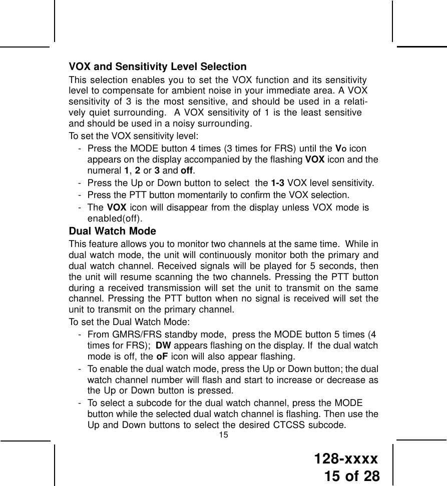 Page 16 of TTI Tech GMRS200 FRS/GMRS COMBINATION User Manual 1287027 p65