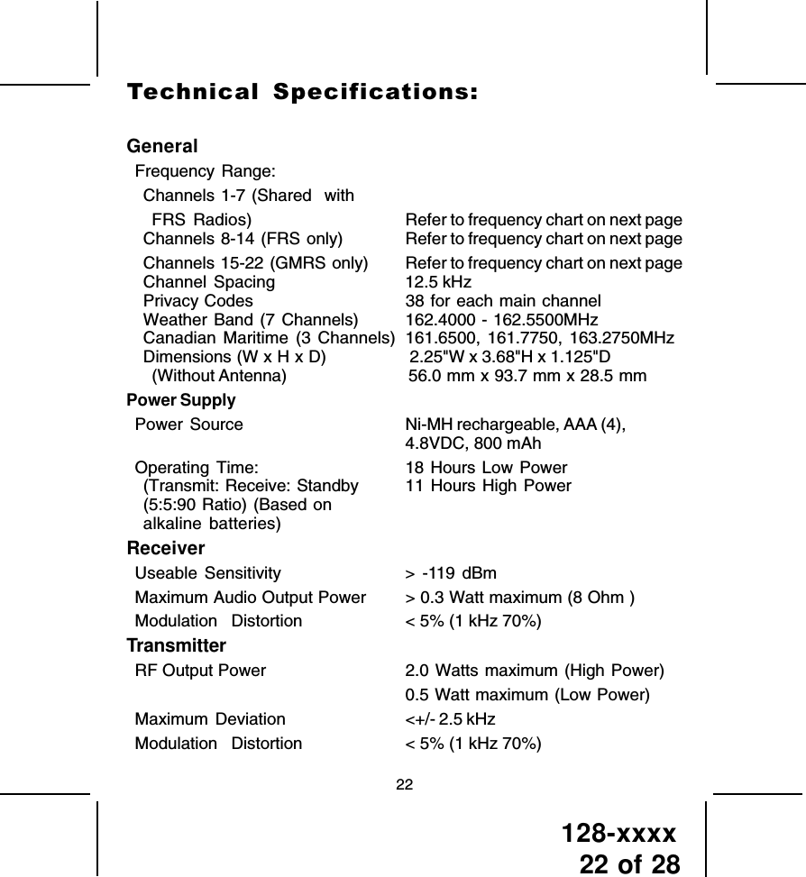 Page 23 of TTI Tech GMRS200 FRS/GMRS COMBINATION User Manual 1287027 p65