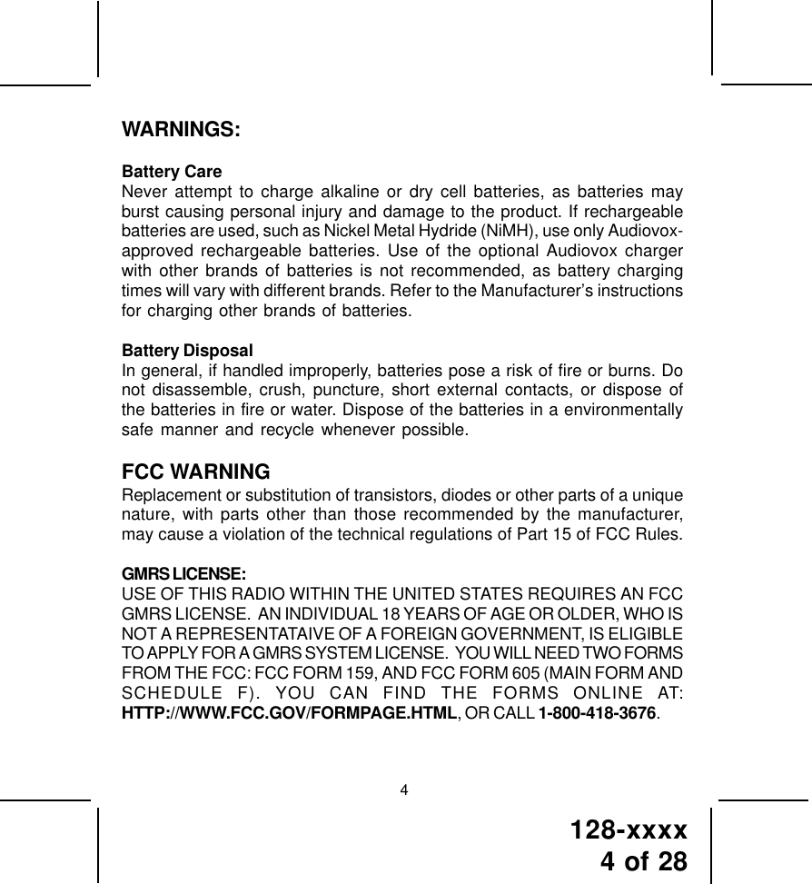 Page 5 of TTI Tech GMRS200 FRS/GMRS COMBINATION User Manual 1287027 p65