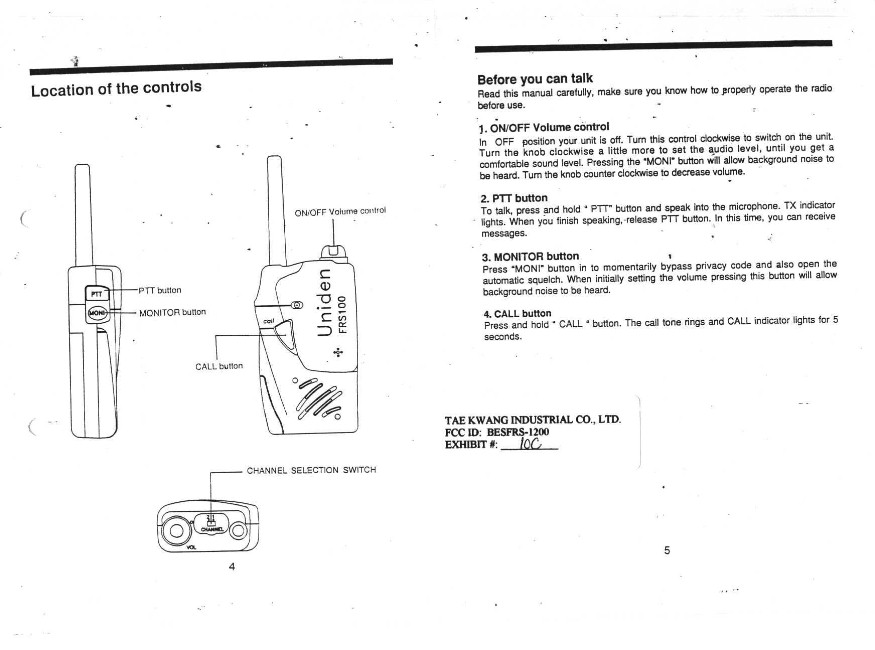 FAMILY RADIO TRANSCEIVER User Manual