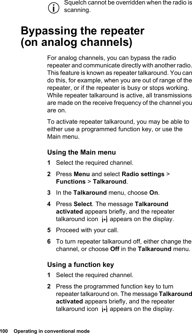 Page 100 of Tait TPDB1C Portable Transceiver User Manual TP9300 User        s Guide