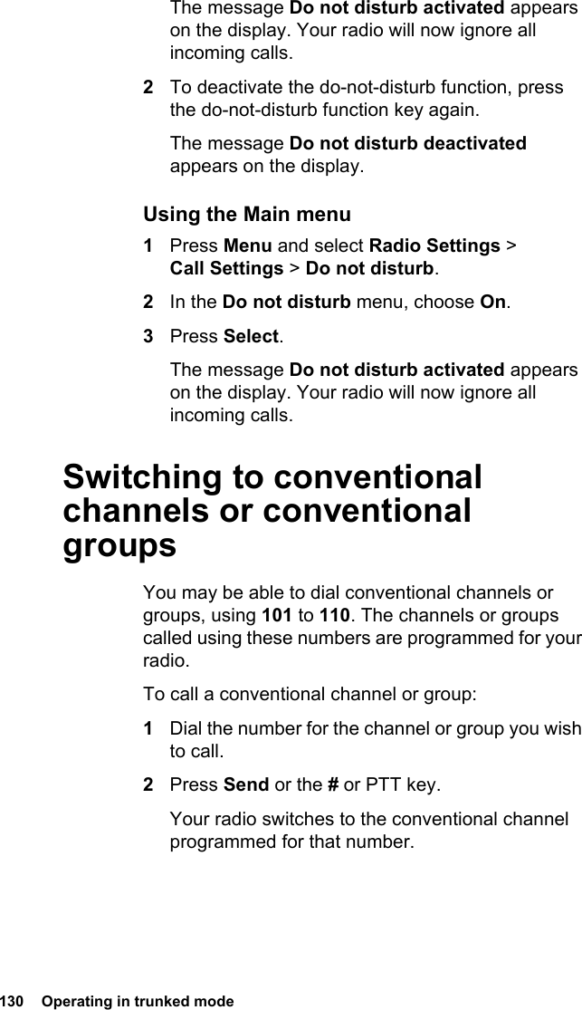 Page 130 of Tait TPDB1C Portable Transceiver User Manual TP9300 User        s Guide