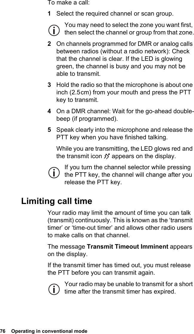 Page 76 of Tait TPDB1C Portable Transceiver User Manual TP9300 User        s Guide