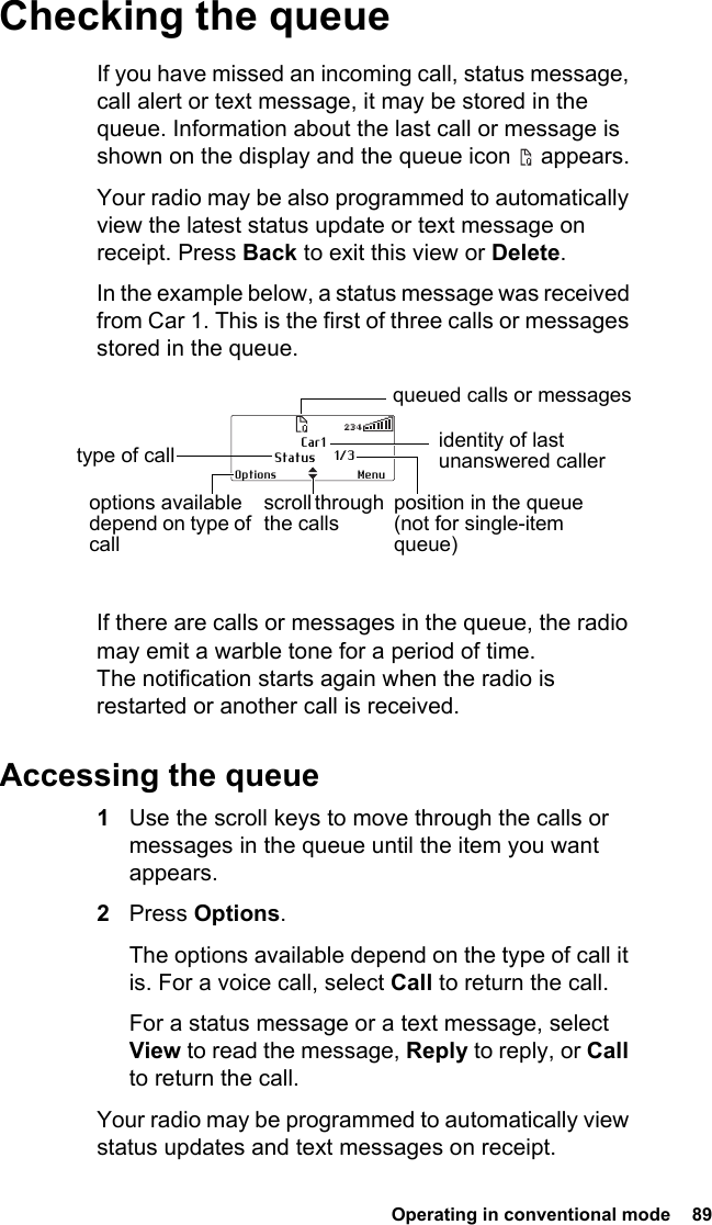 Page 89 of Tait TPDB1C Portable Transceiver User Manual TP9300 User        s Guide