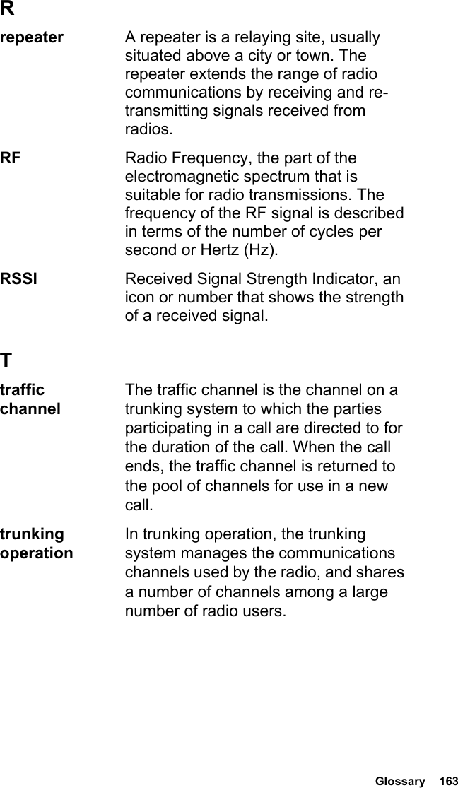 Page 163 of Tait TPDH7B Portable Transceiver User Manual TP9400 User        s Guide