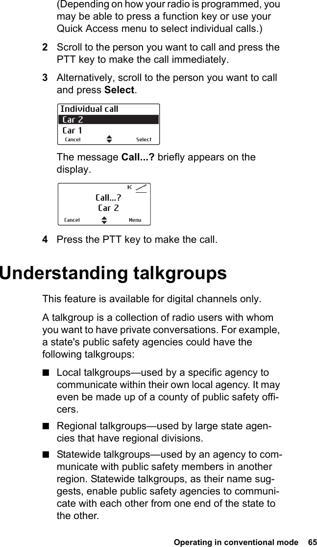 Page 65 of Tait TPDH7B Portable Transceiver User Manual TP9400 User        s Guide