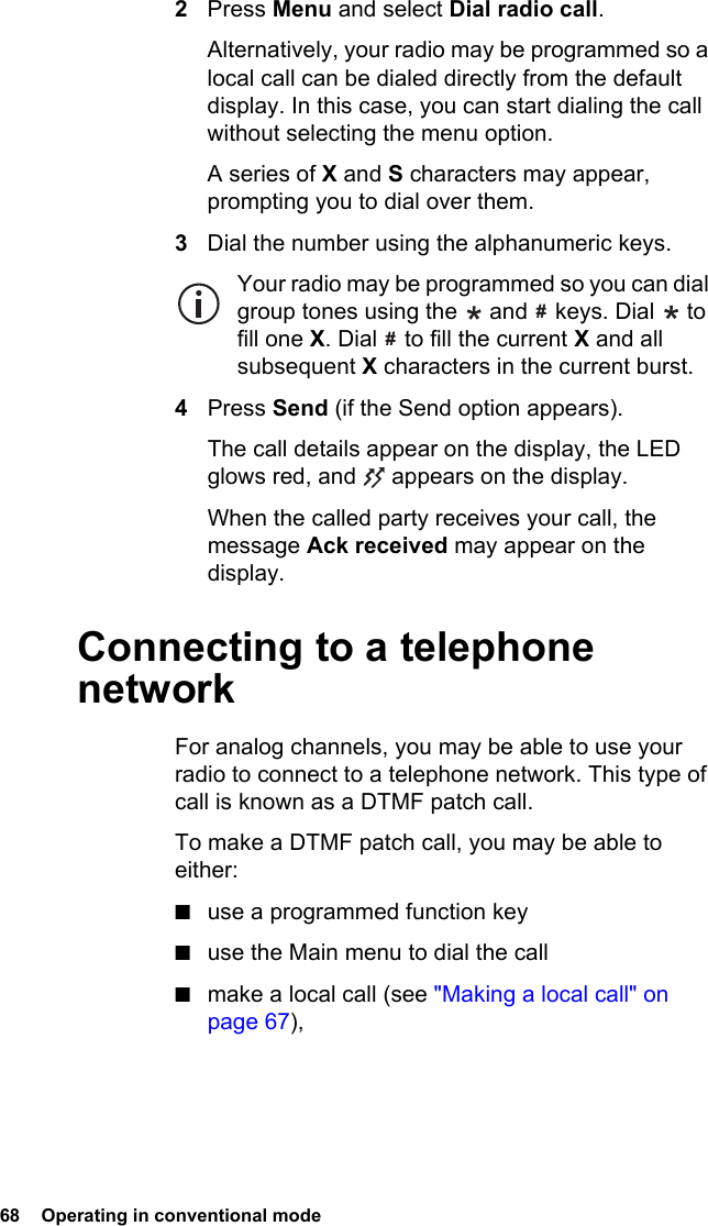 Page 68 of Tait TPDH7B Portable Transceiver User Manual TP9400 User        s Guide