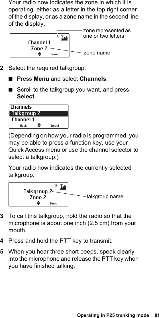 Page 81 of Tait TPDH7B Portable Transceiver User Manual TP9400 User        s Guide